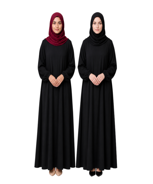 Premium Chiffon Hijab Burgundy Red and  Classic Black Hijab